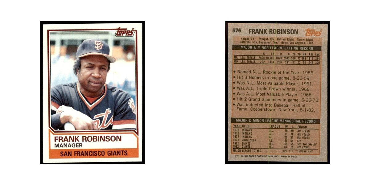 1983 Topps Frank Robinson Baseball Cards #576