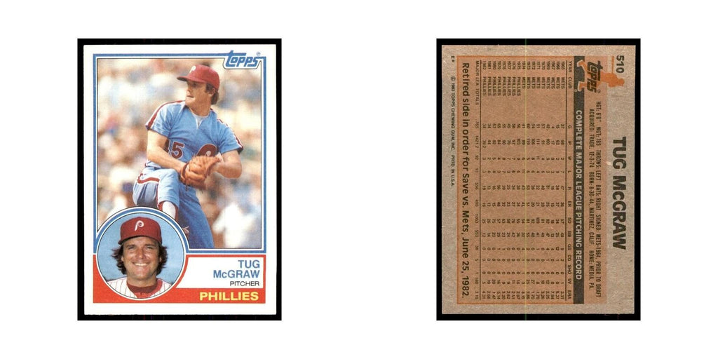 1983 Topps Tug McGraw Baseball Cards #510