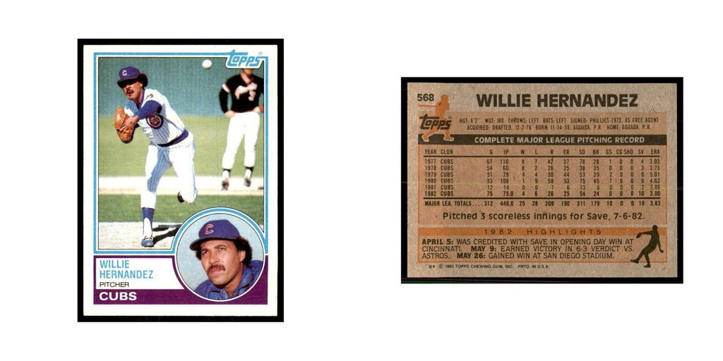 1983 Topps Willie Hernandez Baseball Cards #568