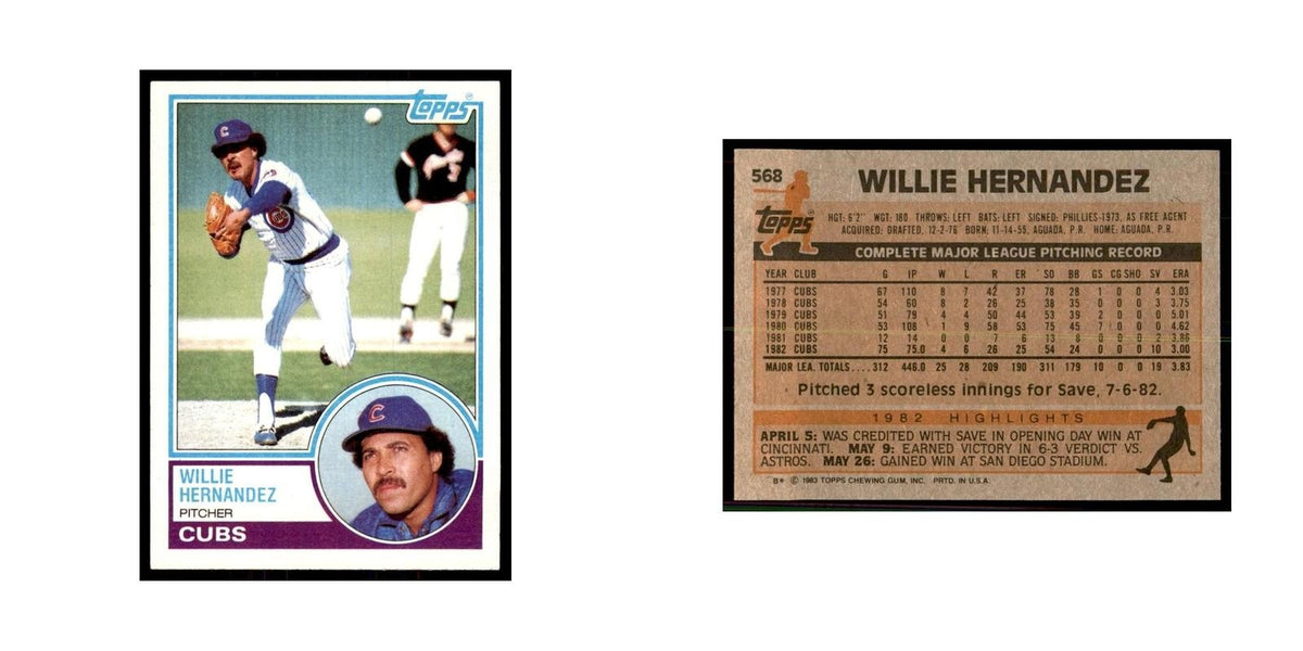 1983 Topps Willie Hernandez Baseball Cards #568