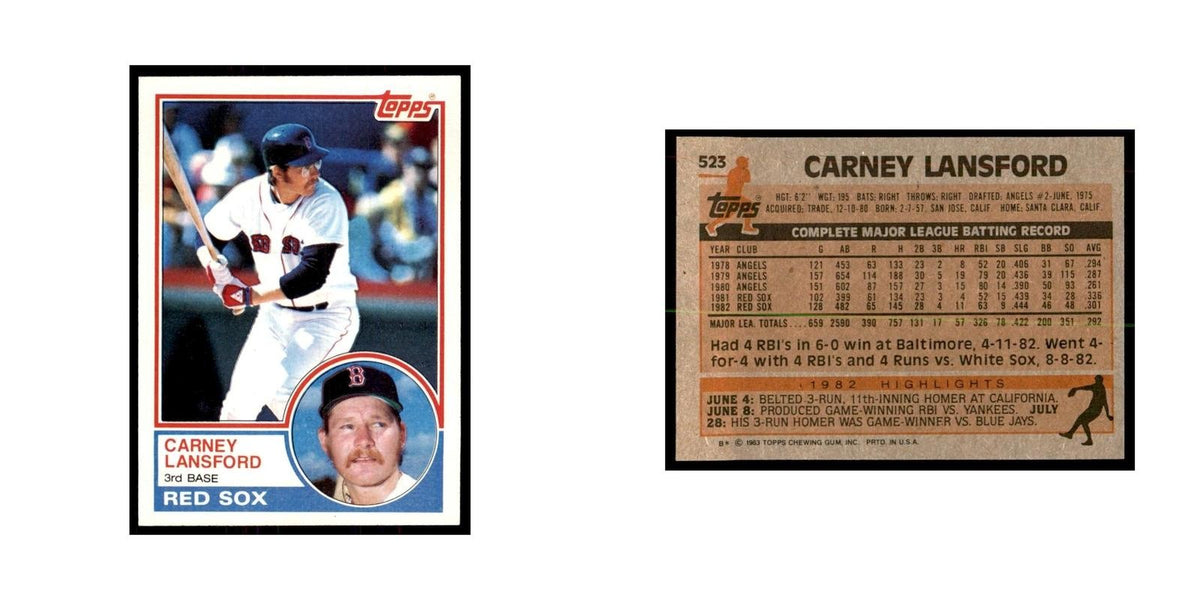 1983 Topps Carney Lansford Baseball Cards #523