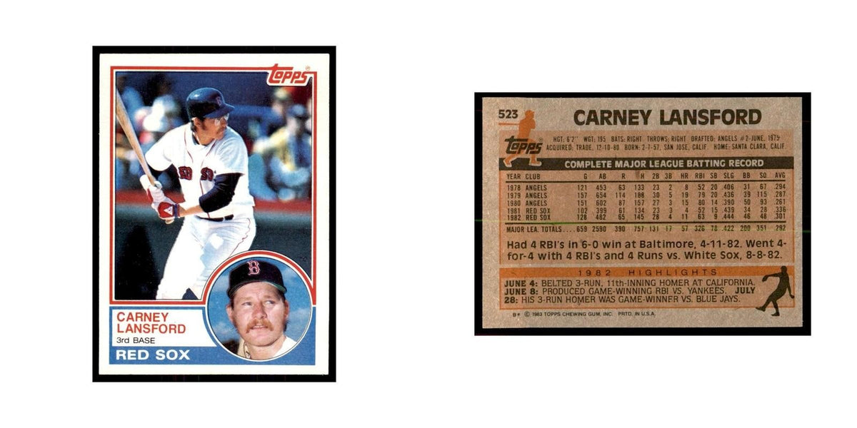 1983 Topps Carney Lansford Baseball Cards #523