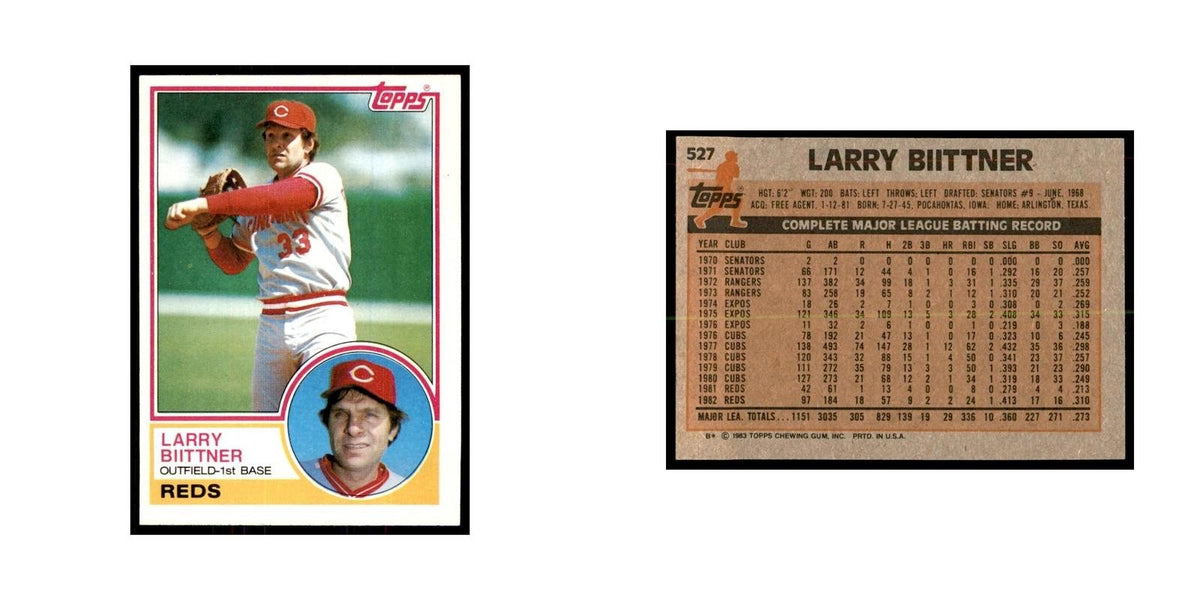 1983 Topps Larry Biittner Baseball Cards #527