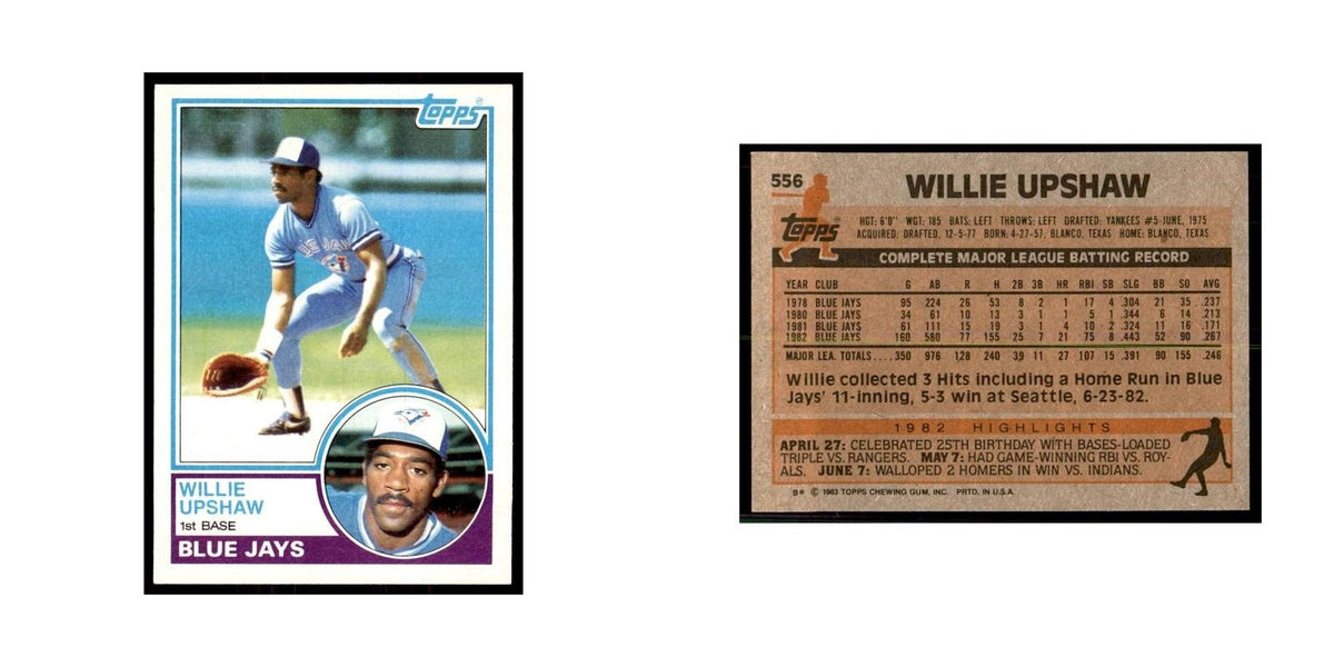 1983 Topps Willie Upshaw Baseball Cards #556