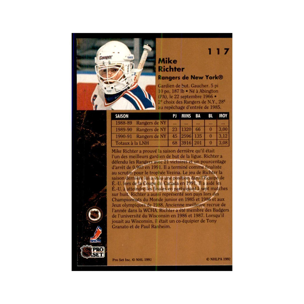1991 Parkhurst French Mike Richter Hockey Cards #117