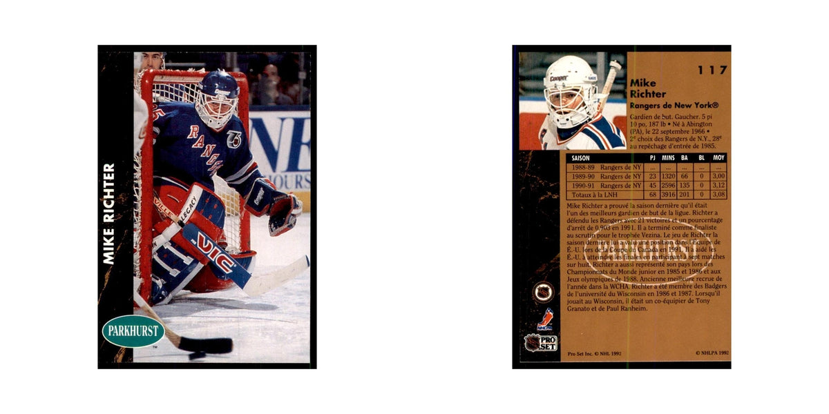 1991 Parkhurst French Mike Richter Hockey Cards #117