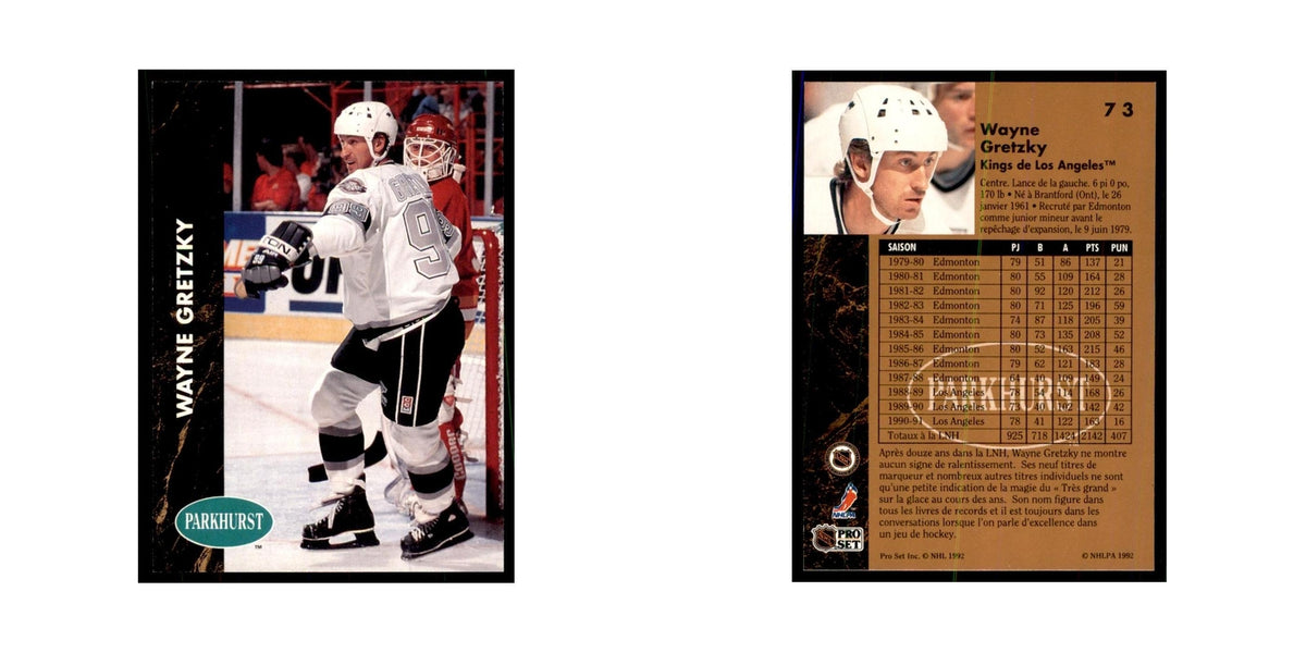 1991 Parkhurst French Wayne Gretzky Hockey Cards #73
