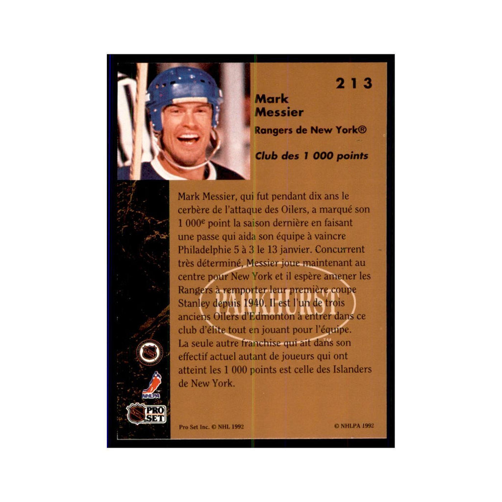 1991 Parkhurst French Mark Messier Hockey Cards #213