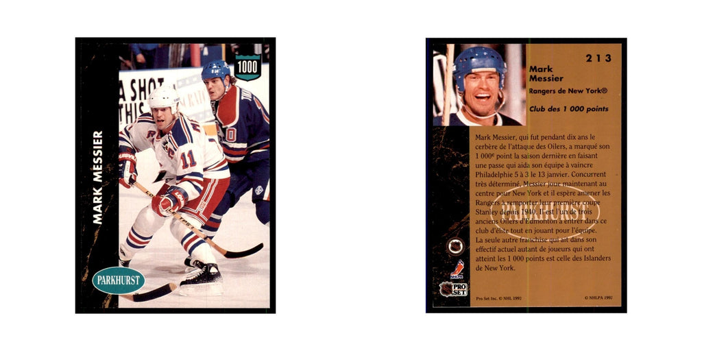 1991 Parkhurst French Mark Messier Hockey Cards #213