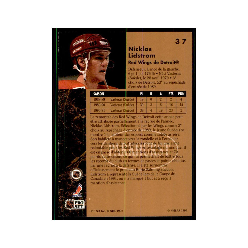 1991 Parkhurst French Niklas Lidstrom Hockey Cards #37
