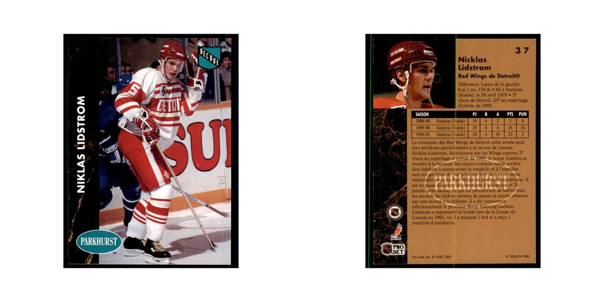 1991 Parkhurst French Niklas Lidstrom Hockey Cards #37