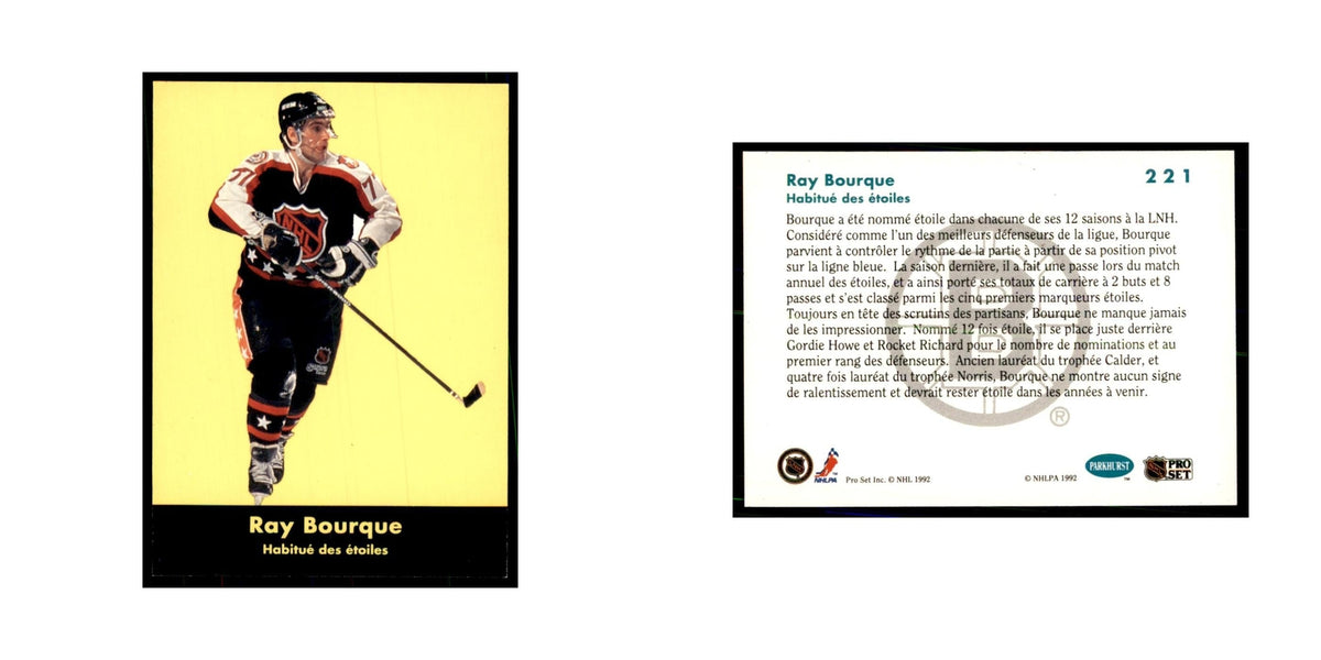 1991 Parkhurst French Ray Bourque Hockey Cards #221