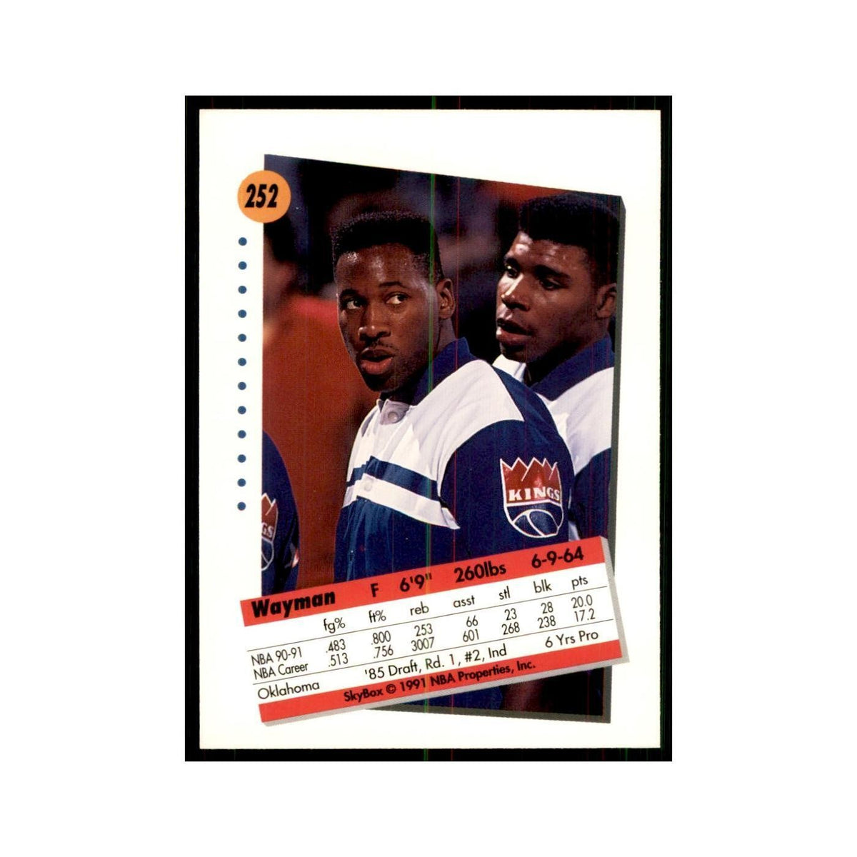 1991 SkyBox Wayman Tisdale Basketball Cards #252