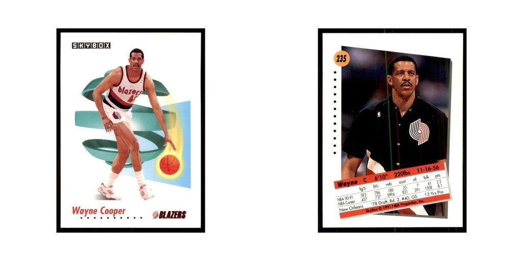 1991 SkyBox Wayne Cooper Basketball Cards #235