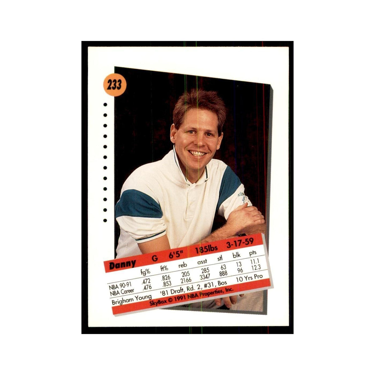 1991 SkyBox Danny Ainge Basketball Cards #233