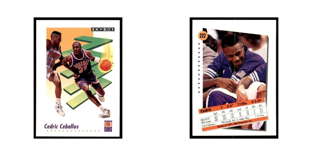 1991 SkyBox Cedric Ceballos Basketball Cards #222