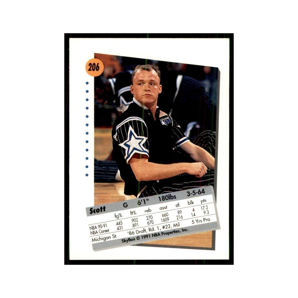 1991 SkyBox Scott Skiles Basketball Cards #206