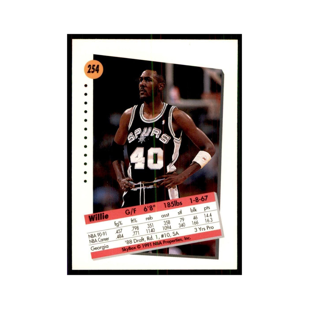 1991 SkyBox Willie Anderson Basketball Cards #254