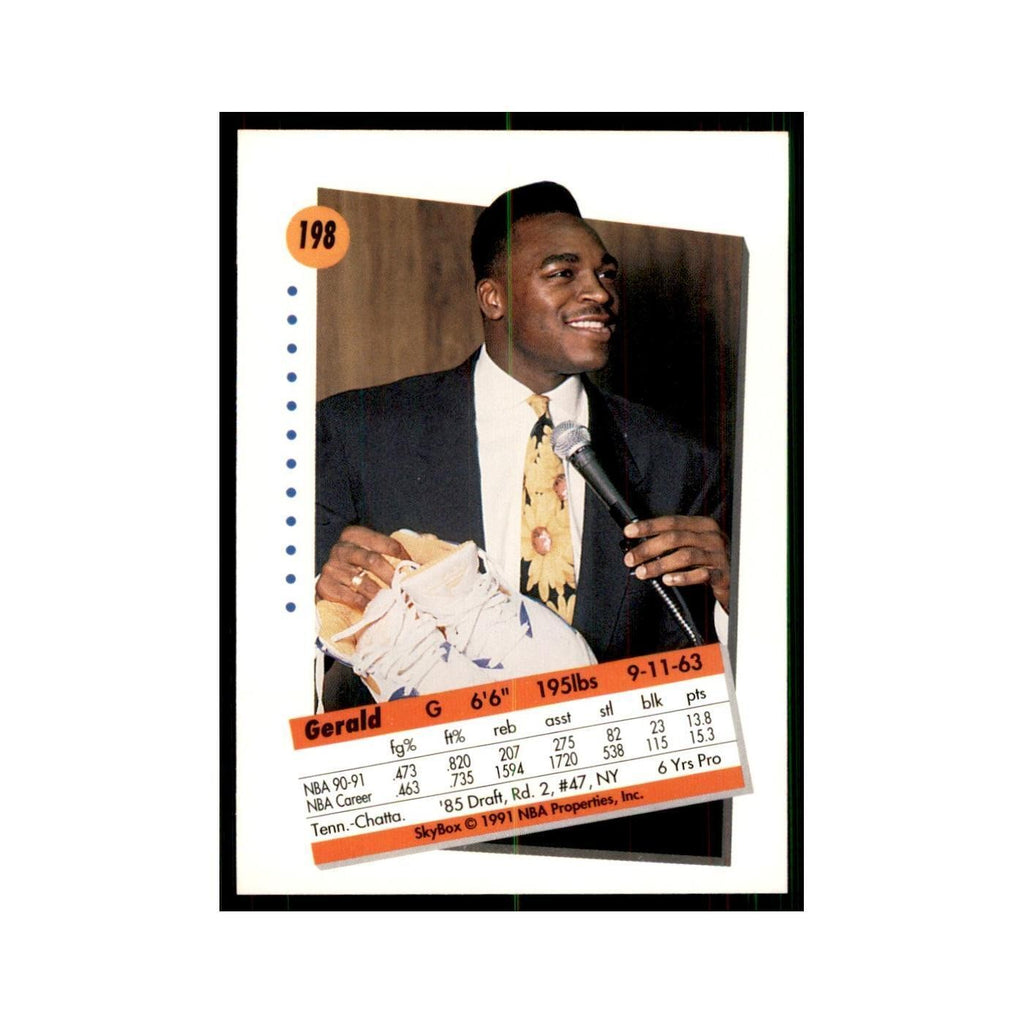 1991 SkyBox Gerald Wilkins Basketball Cards #198