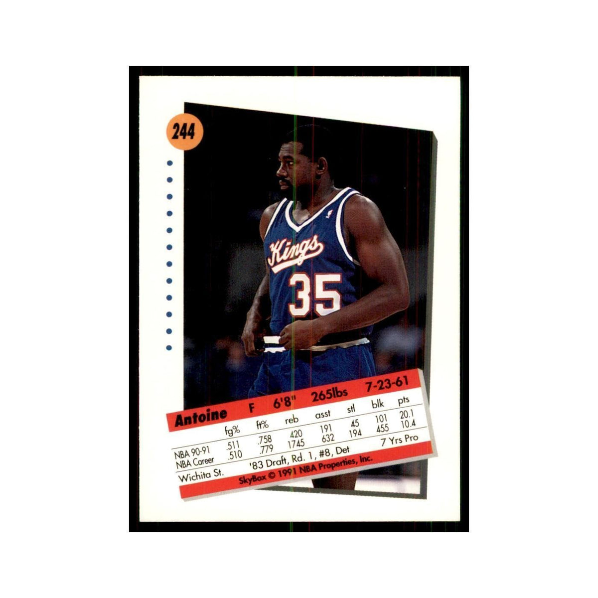 1991 SkyBox Antoine Carr Basketball Cards #244