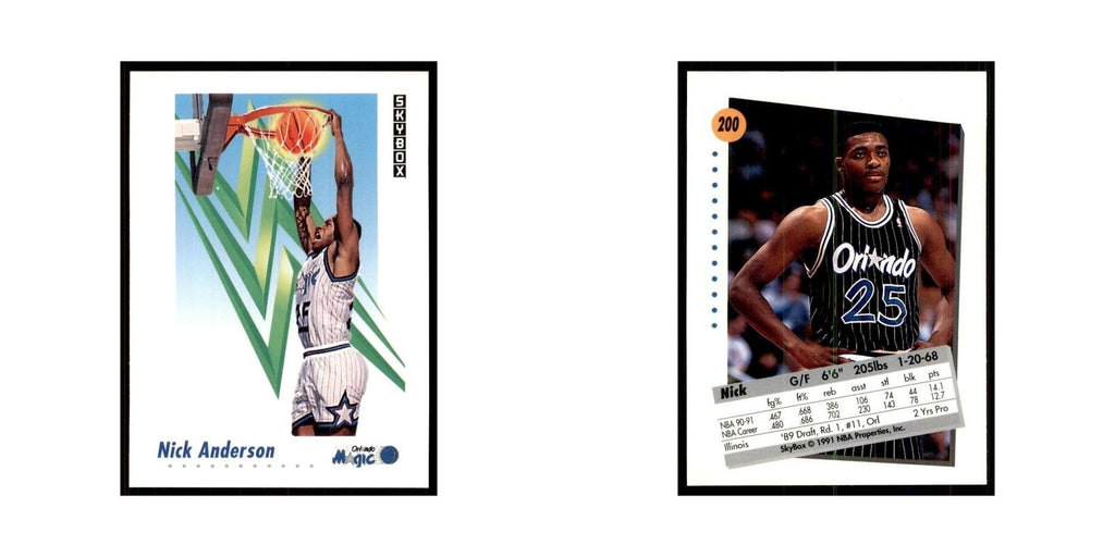 1991 SkyBox Nick Anderson Basketball Cards #200
