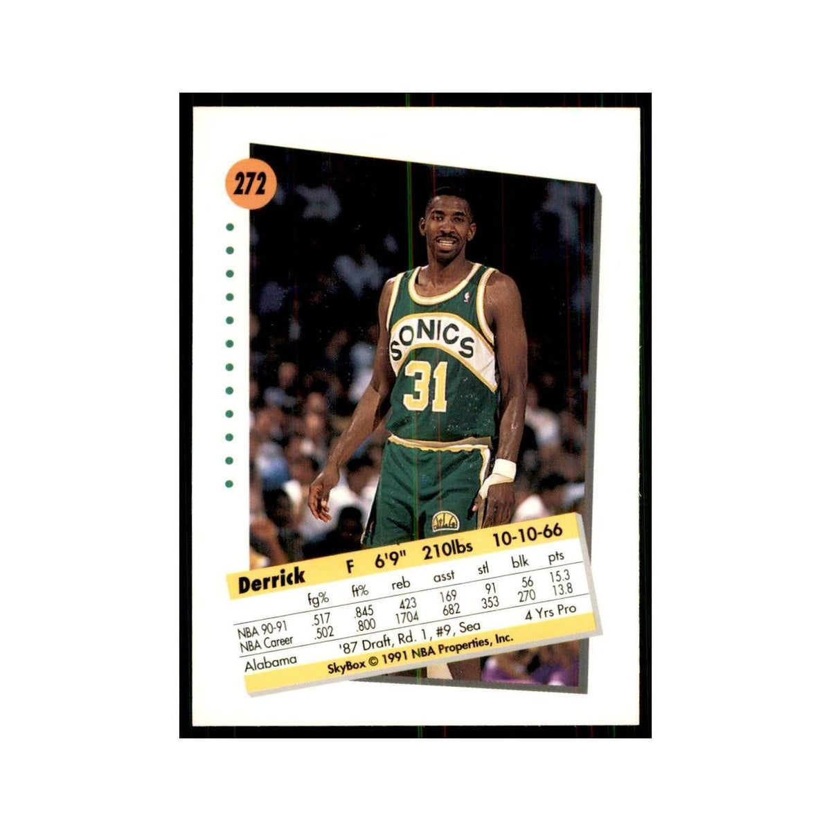 1991 SkyBox Derrick McKey Basketball Cards #272