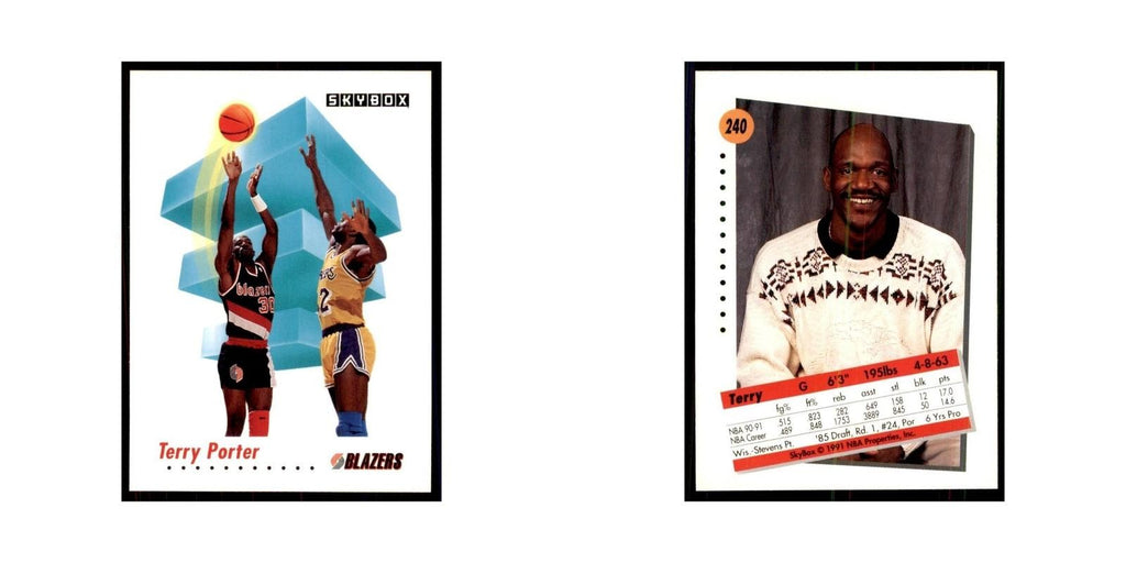 1991 SkyBox Terry Porter Basketball Cards #240