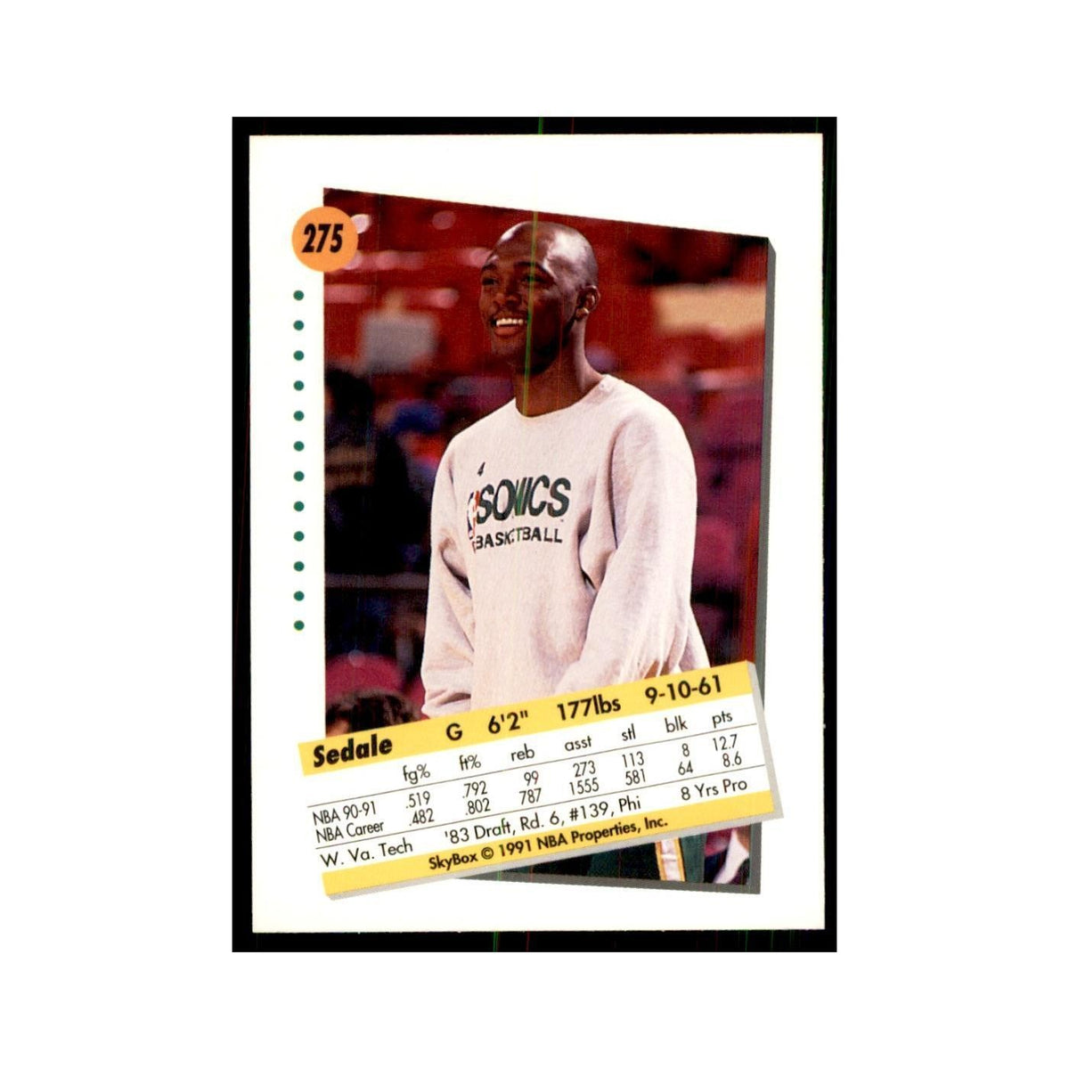 1991 SkyBox Sedale Threatt Basketball Cards #275