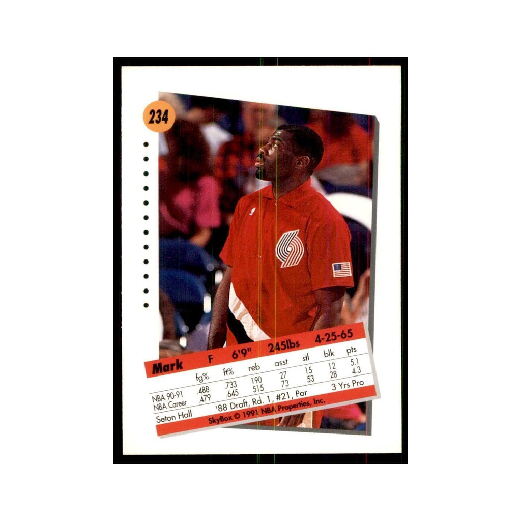 1991 SkyBox Mark Bryant Basketball Cards #234