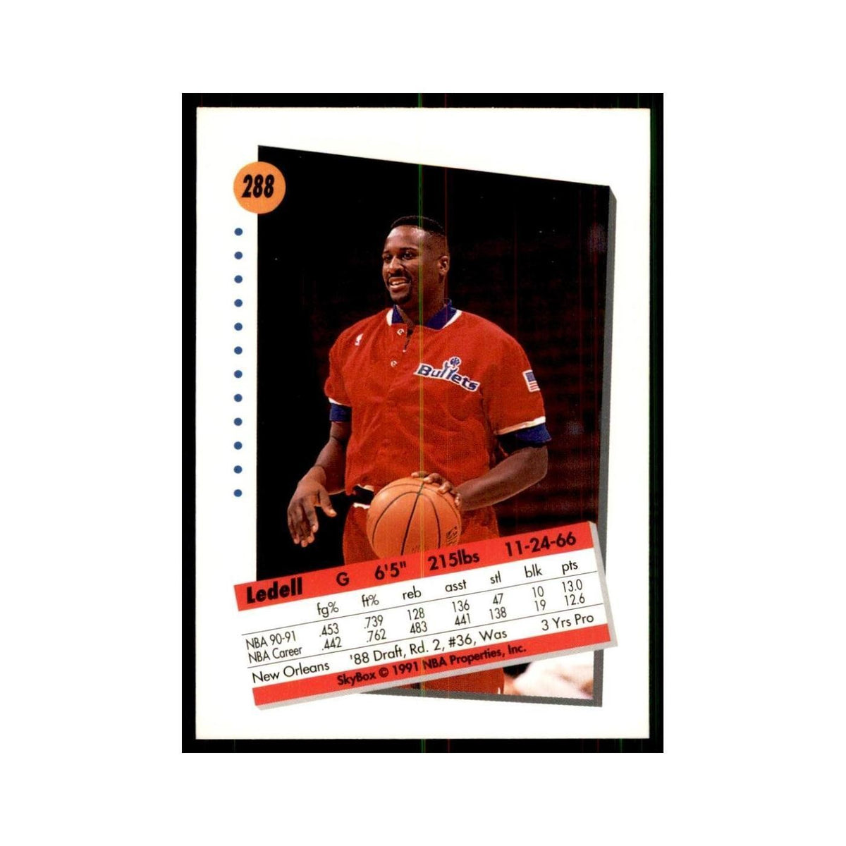 1991 SkyBox Ledell Eackles Basketball Cards #288