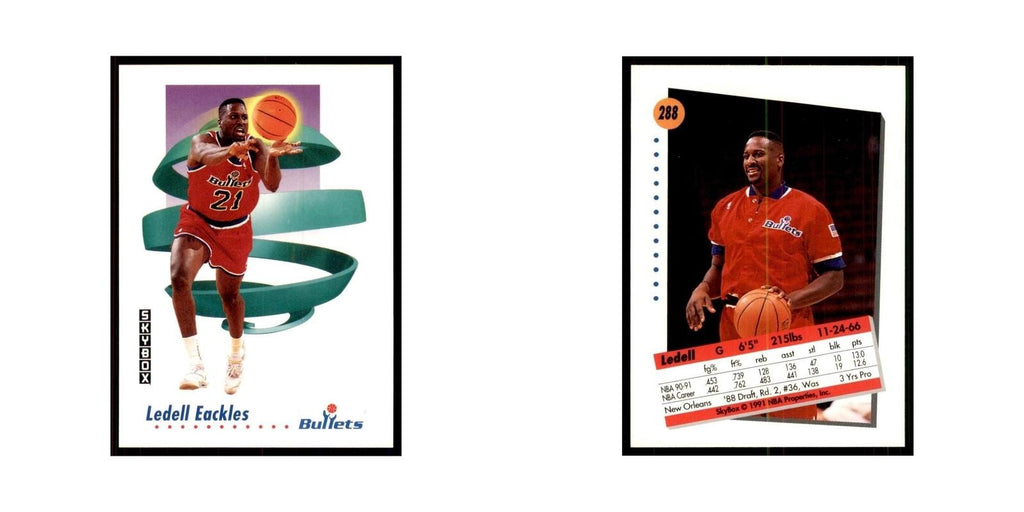 1991 SkyBox Ledell Eackles Basketball Cards #288