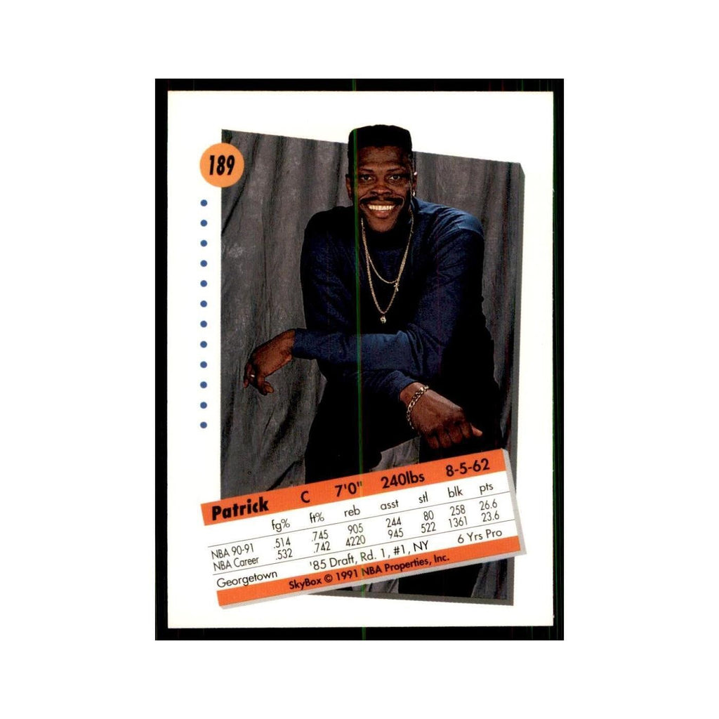 1991 SkyBox Patrick Ewing Basketball Cards #189