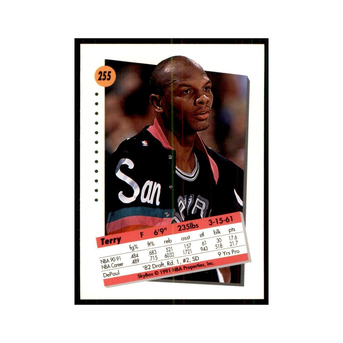 1991 SkyBox Terry Cummings Basketball Cards #255