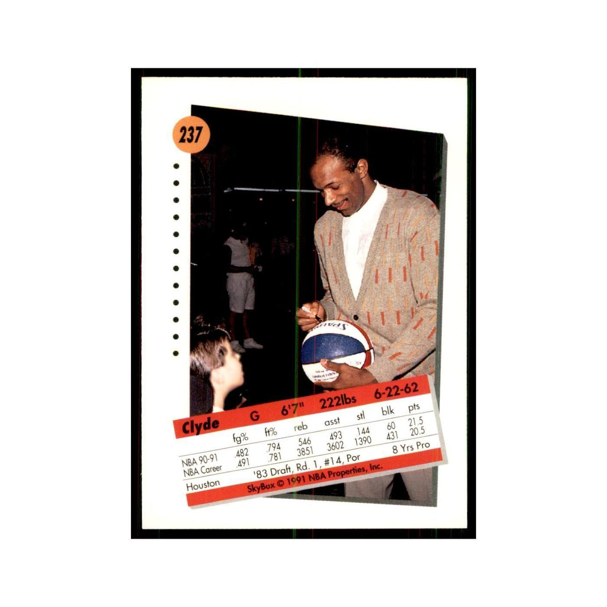 1991 SkyBox Clyde Drexler Basketball Cards #237