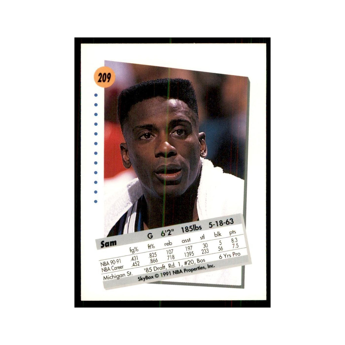 1991 SkyBox Sam Vincent Basketball Cards #209