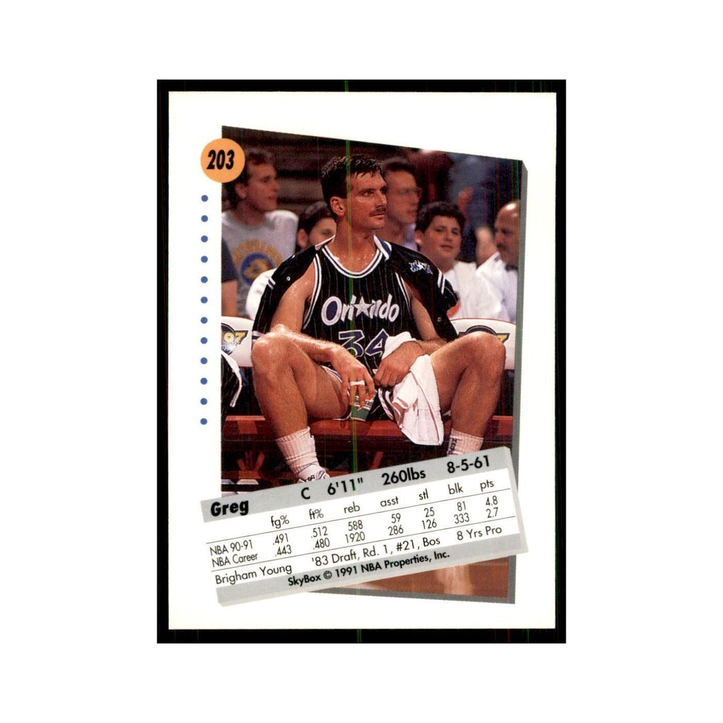 1991 SkyBox Greg Kite Basketball Cards #203