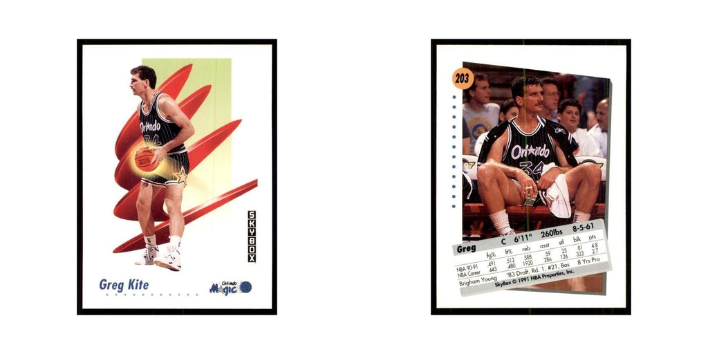 1991 SkyBox Greg Kite Basketball Cards #203