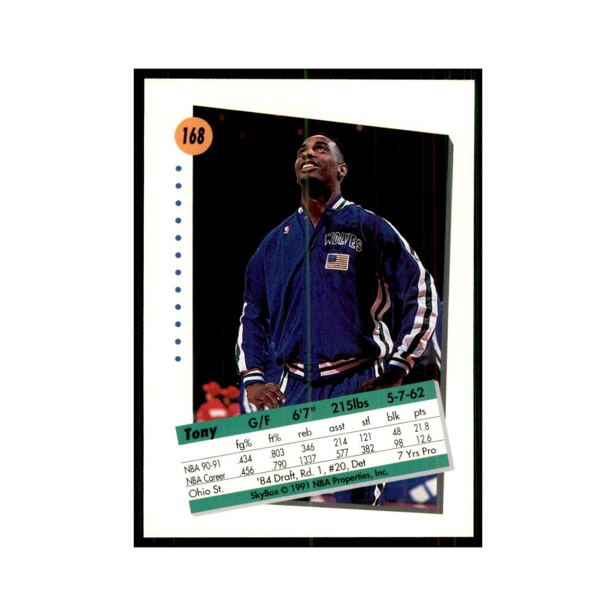1991 SkyBox Tony Campbell Basketball Cards #168