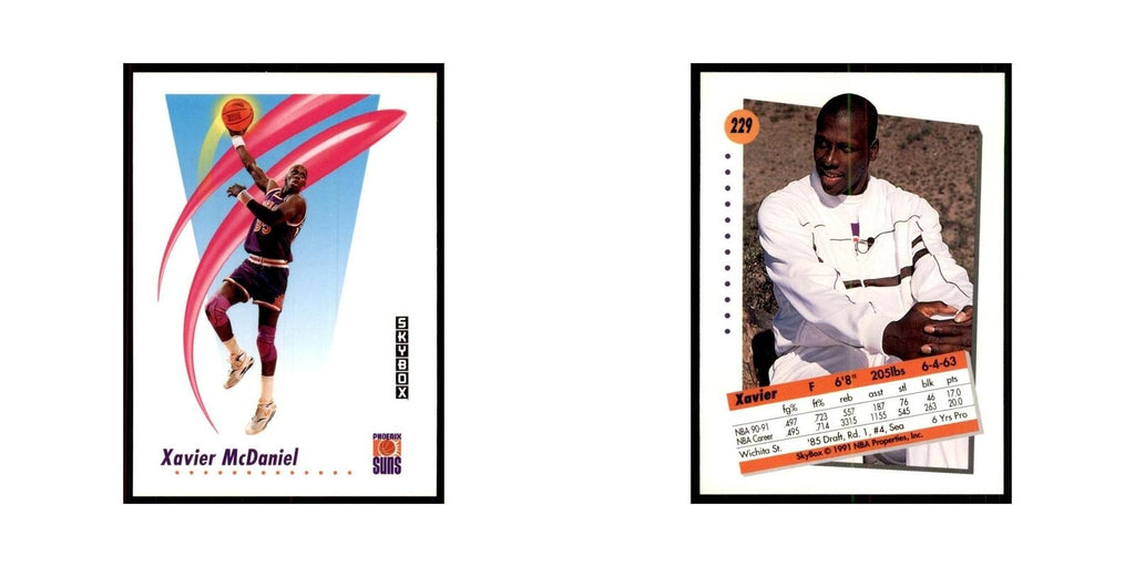 1991 SkyBox Xavier McDaniel Basketball Cards #229