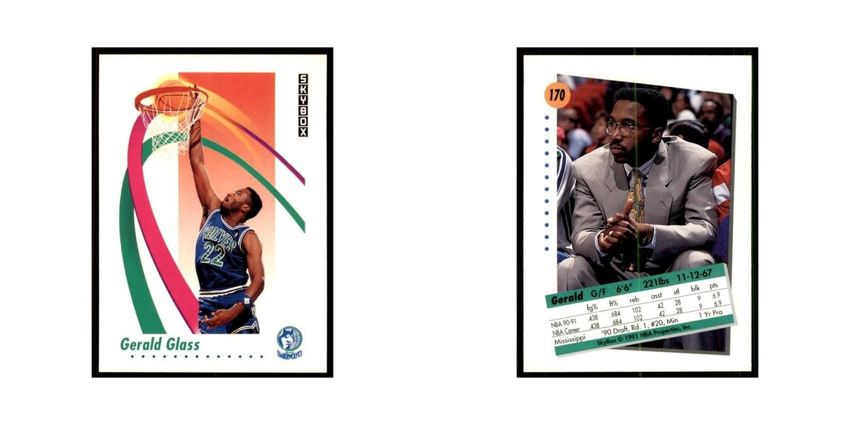1991 SkyBox Gerald Glass Basketball Cards #170