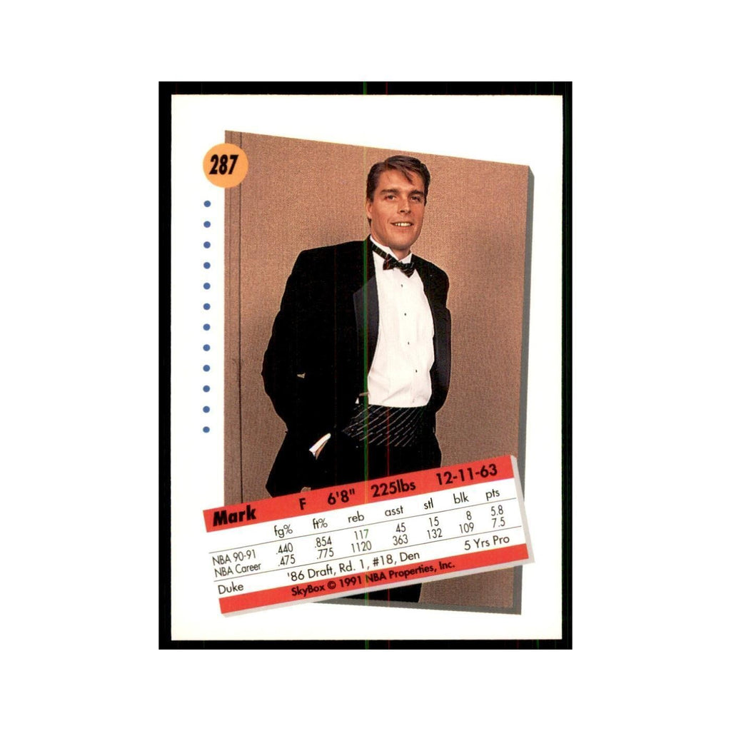 1991 SkyBox Mark Alarie Basketball Cards #287