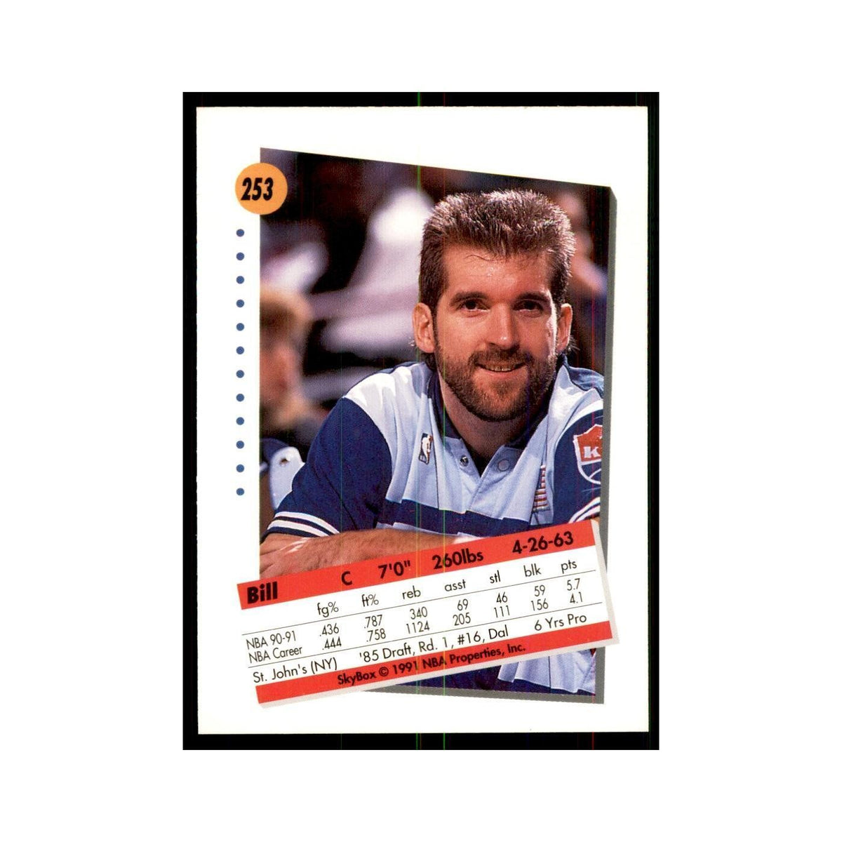 1991 SkyBox Bill Wennington Basketball Cards #253