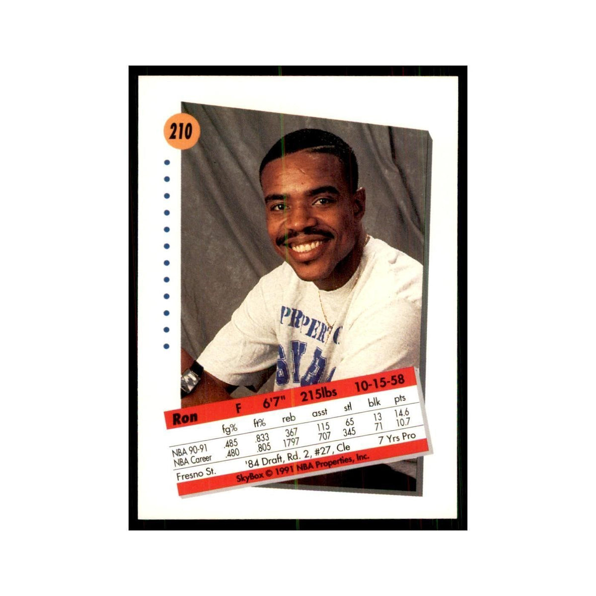 1991 SkyBox Ron Anderson Basketball Cards #210