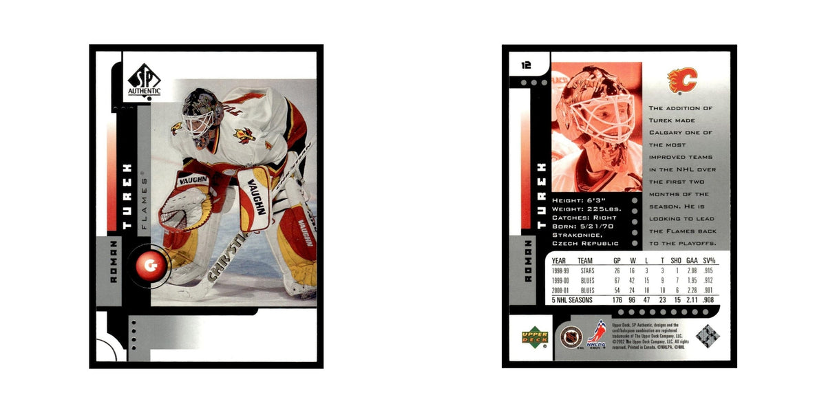 Roman Turek 2001 Upper Deck SP Authentic #12 Calgary Flames Hockey Card NM