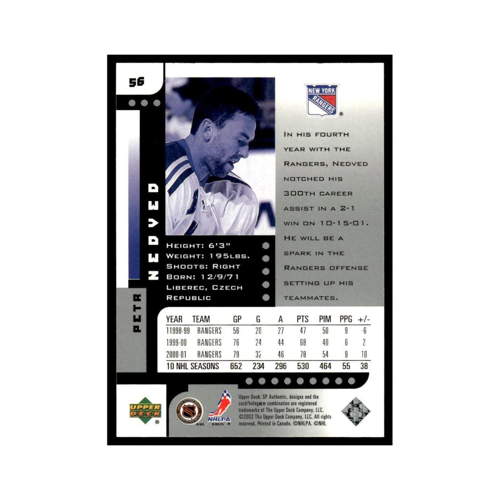 Petr Nedved 2001 Upper Deck SP Authentic #56 New York Rangers Hockey Card NM