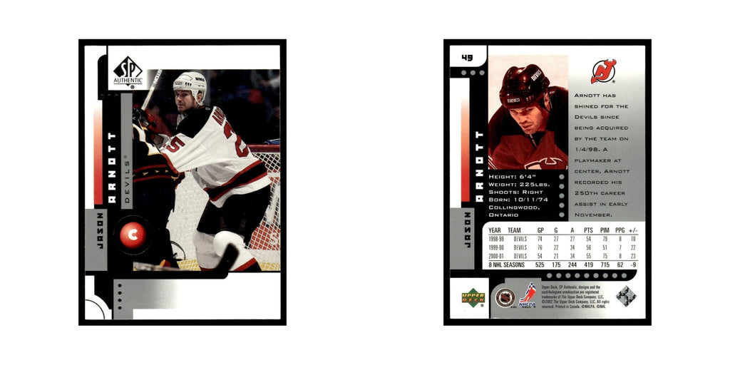 Jason Arnott 2001 Upper Deck SP Authentic #49 New Jersey Devils Hockey Card NM
