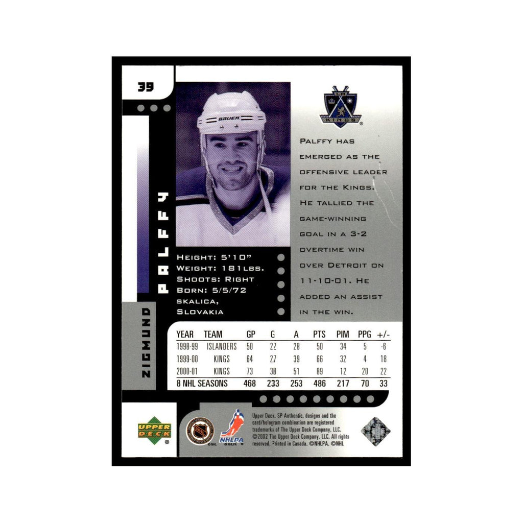 Zigmund Palffy 2001 Upper Deck SP Authentic #39 Los Angeles Kings Hockey Card NM