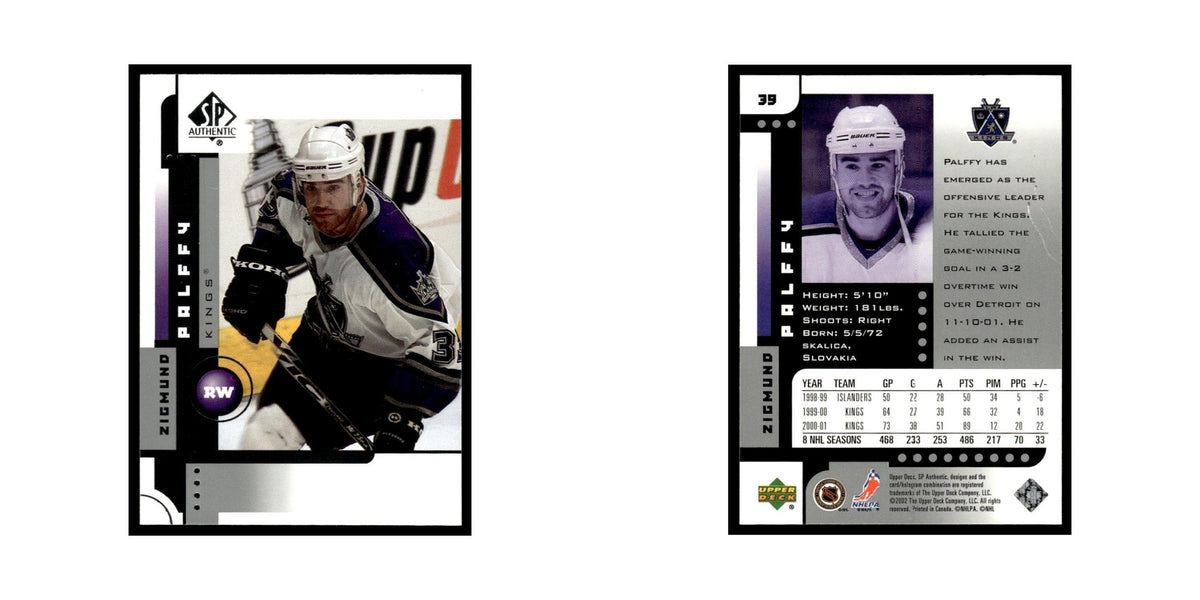 Zigmund Palffy 2001 Upper Deck SP Authentic #39 Los Angeles Kings Hockey Card NM