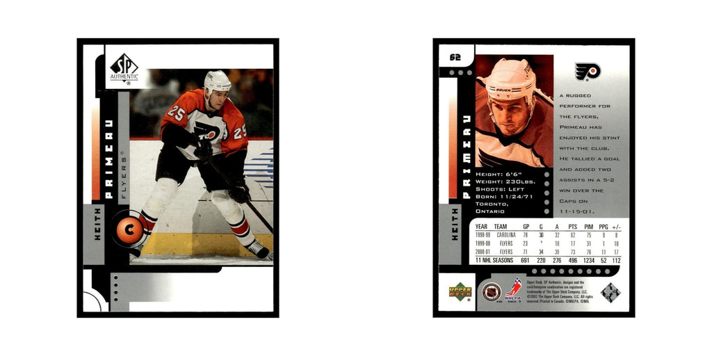 Keith Primeau 2001 Upper Deck SP Authentic #62 Philadelphia Flyers NM