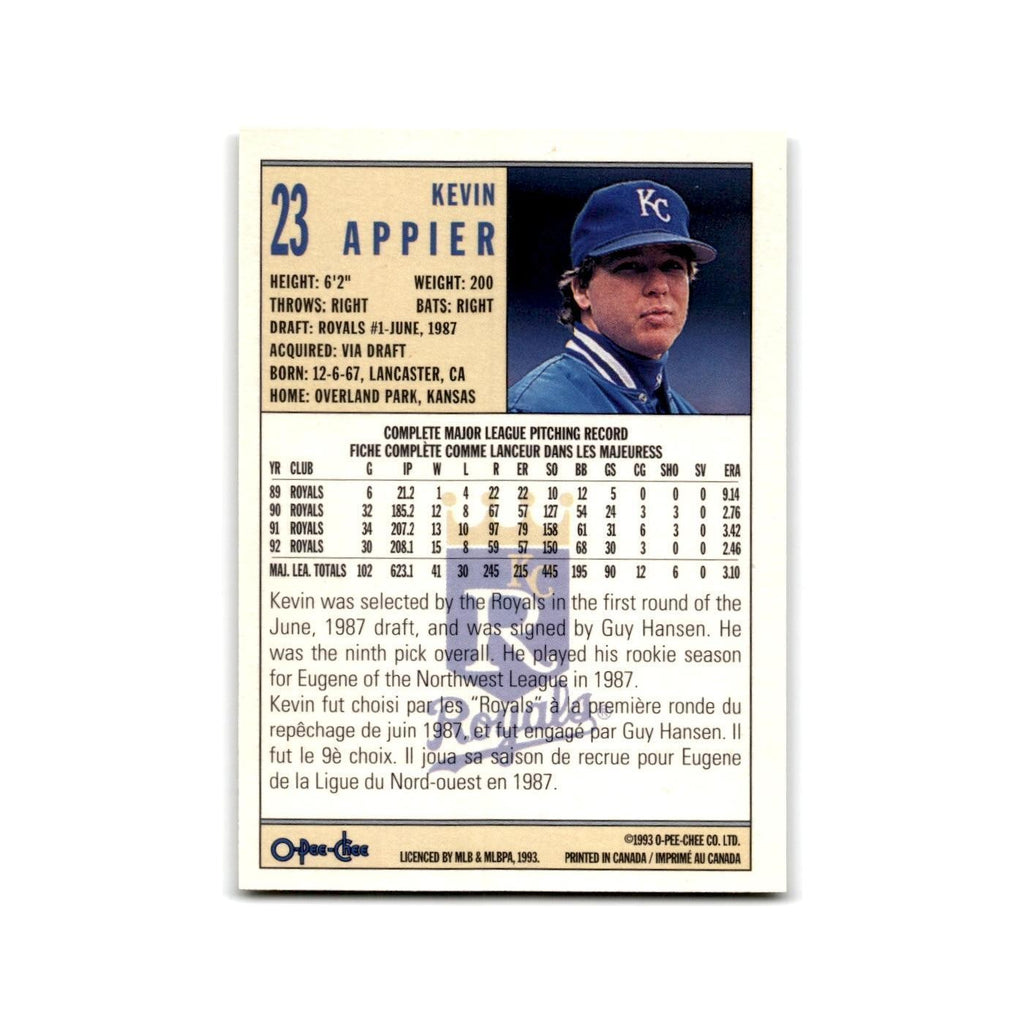 Kevin Appier 1993 O-Pee-Chee #23 Kansas City Royals Baseball Card NM